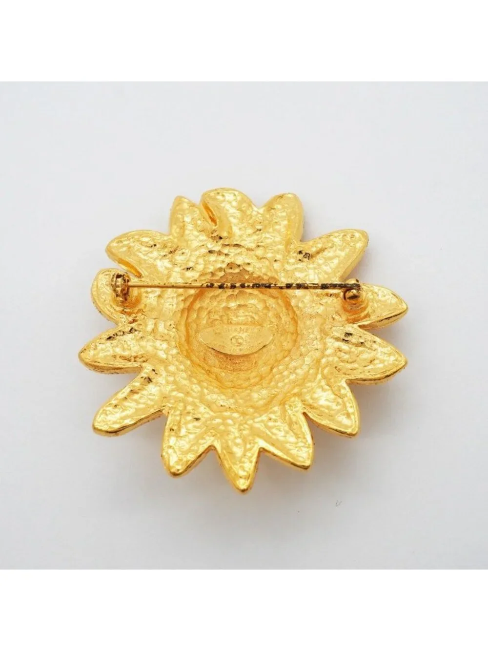 Chanel Brooch Vintage CC Logo Lion Motif Gold Plated